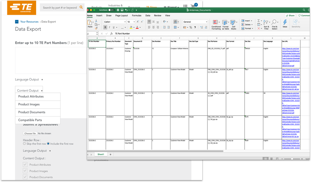 Export Data tool